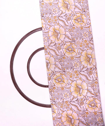 white yellow floral print cotton fabric